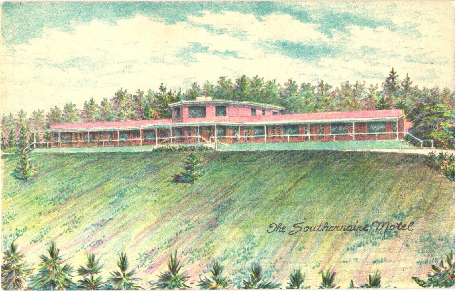 Hendersonville North Carolina The Southernaire Motel Postcard