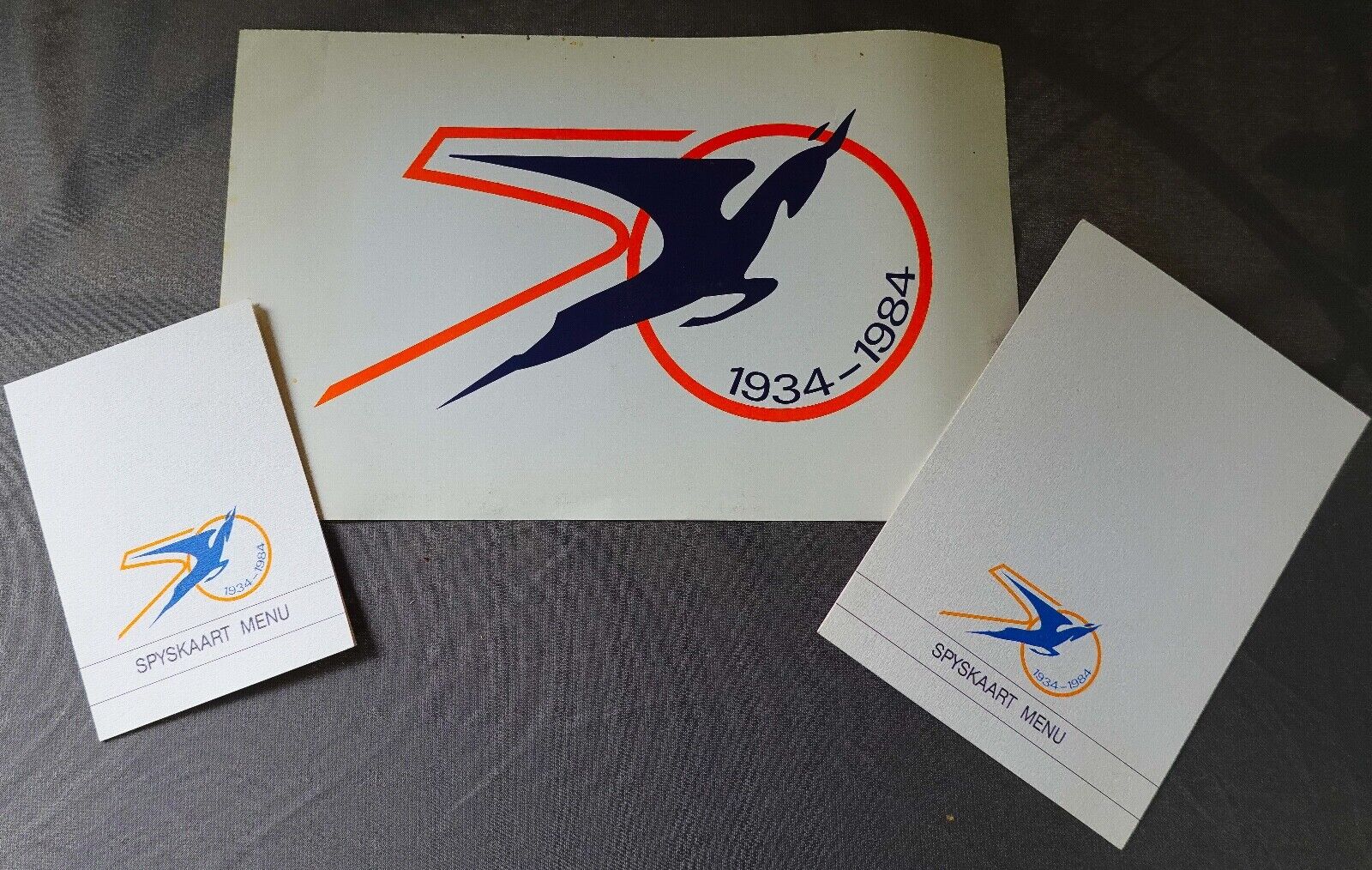 South Africn Airways 50th Anniversary (1984) logo and special menus