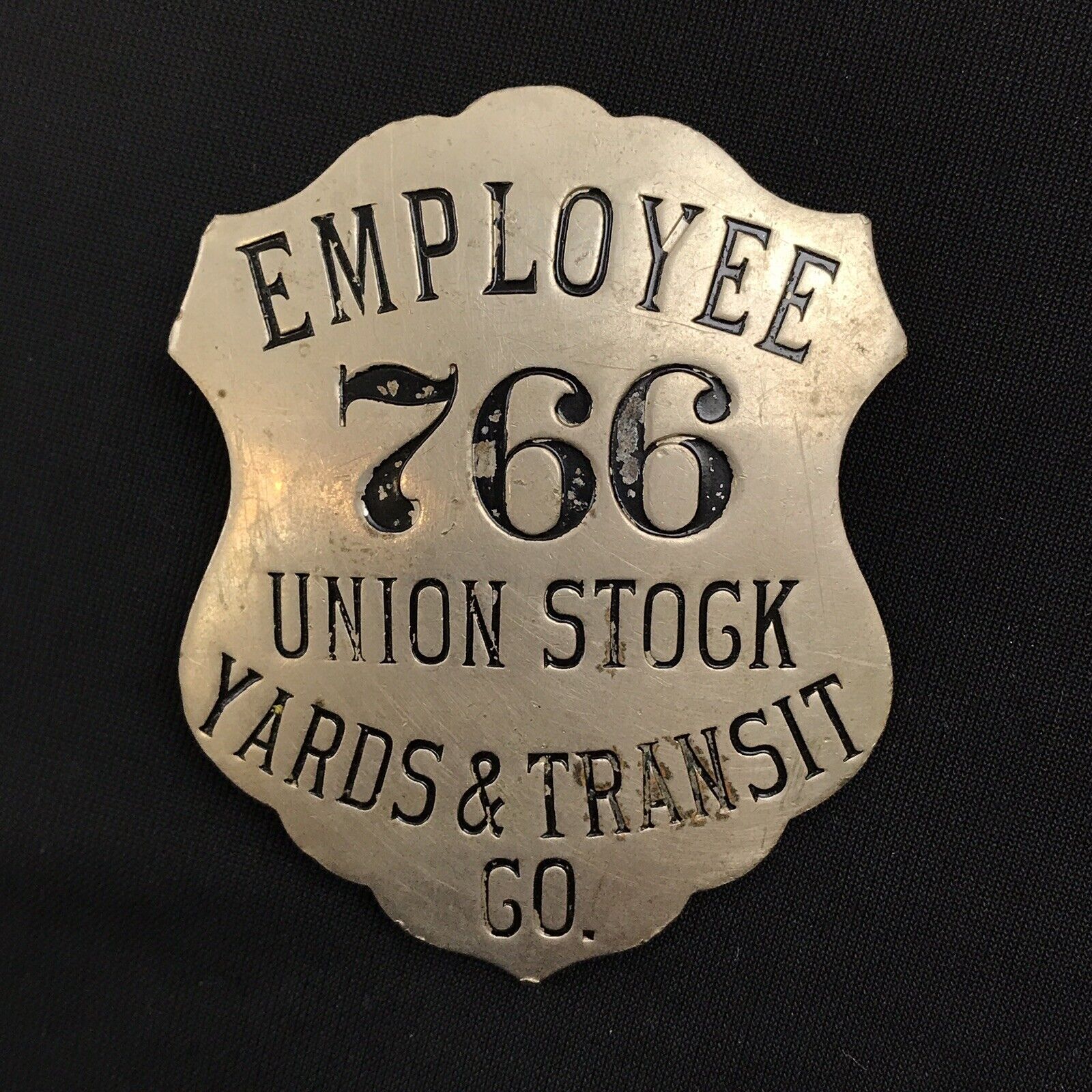 Early Union Stock Yards & Transit Co. Employee # 766 Badge Chicago Livestock