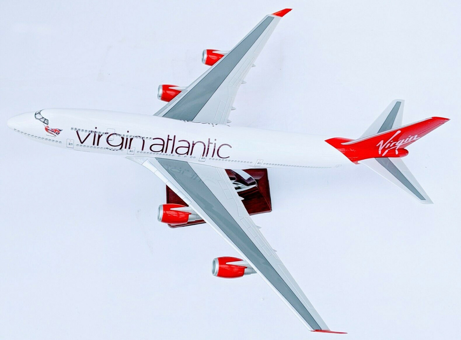 Virgin Atlantic Airplane Large Plane Model A380 Solid Resin Airplane 45Cm