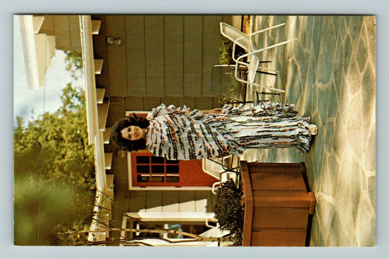 Hawley PA-Pennsylvania, Woodloch Pines Resort, Patio and Lady, Vintage Postcard