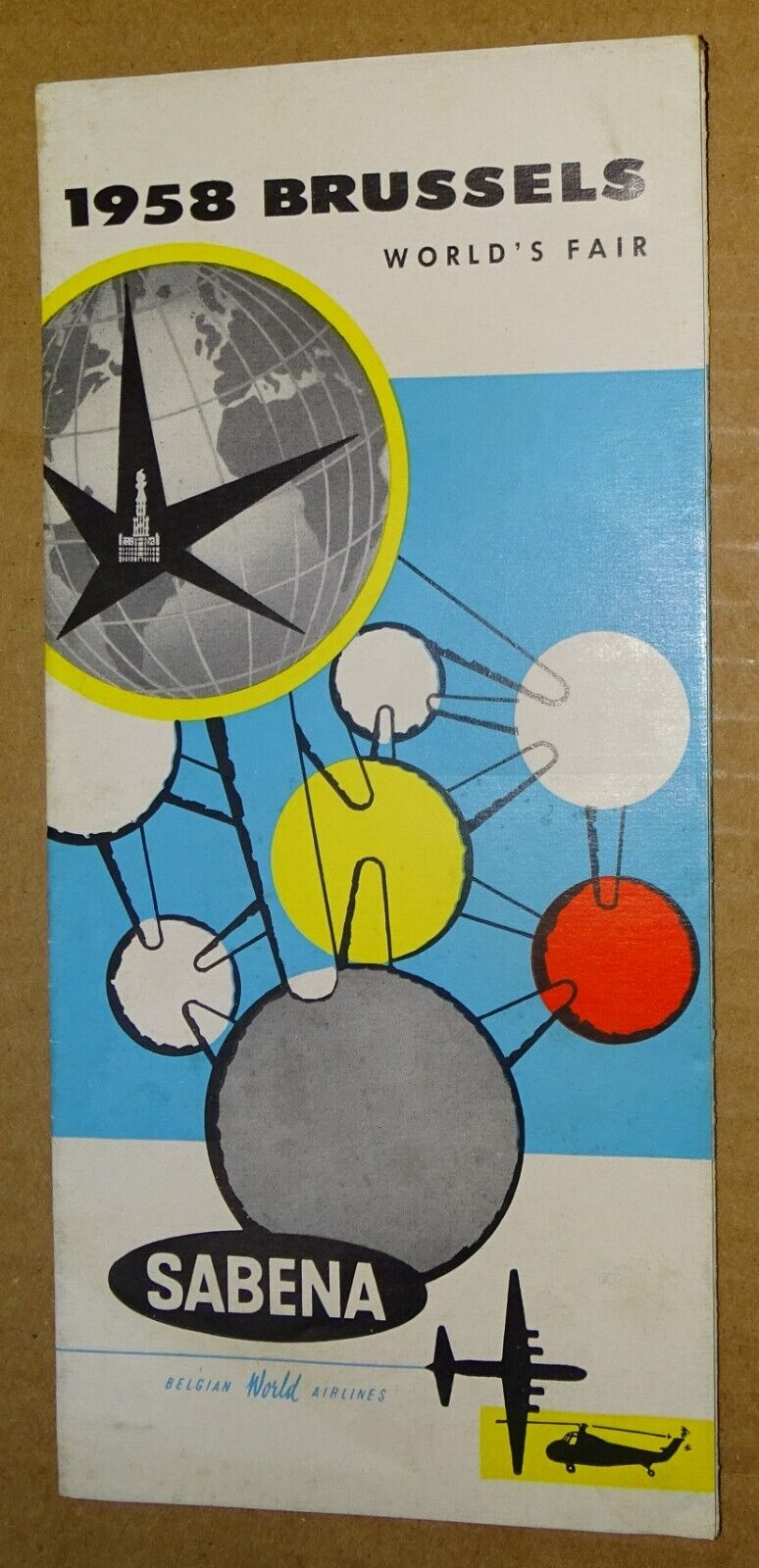 1958 Brussels World's Fair Sabena Belgian World Airlines Brochure