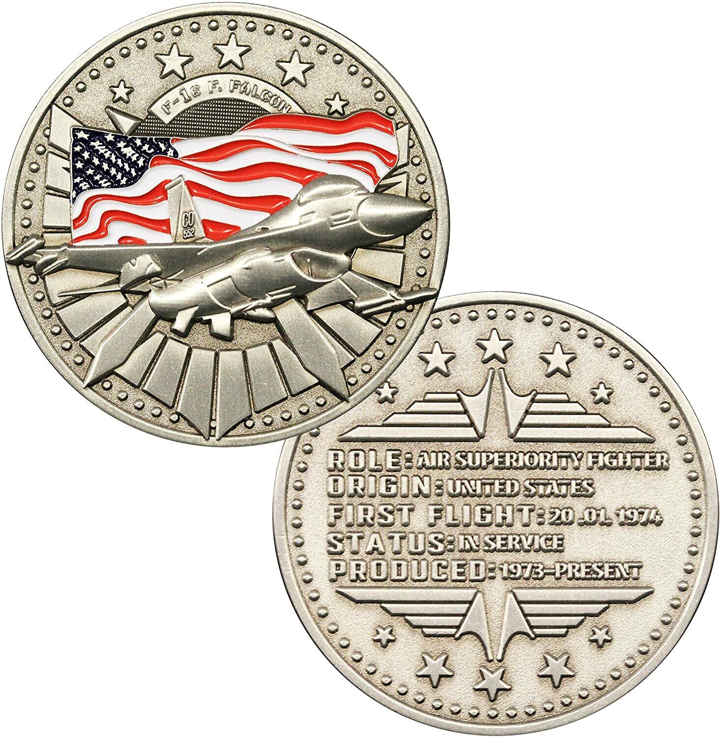 F-16 Fighting Falcon Aircraft Challenge Coin