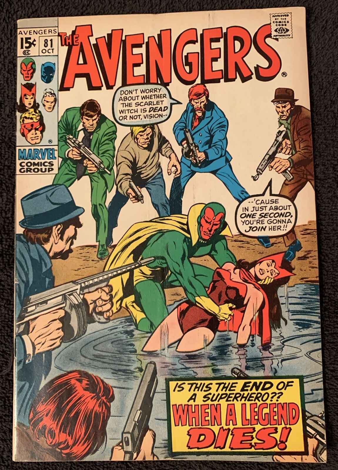 The Avengers #81 October 1970 Marvel VF Sal Buscema art - When Dies a Legend