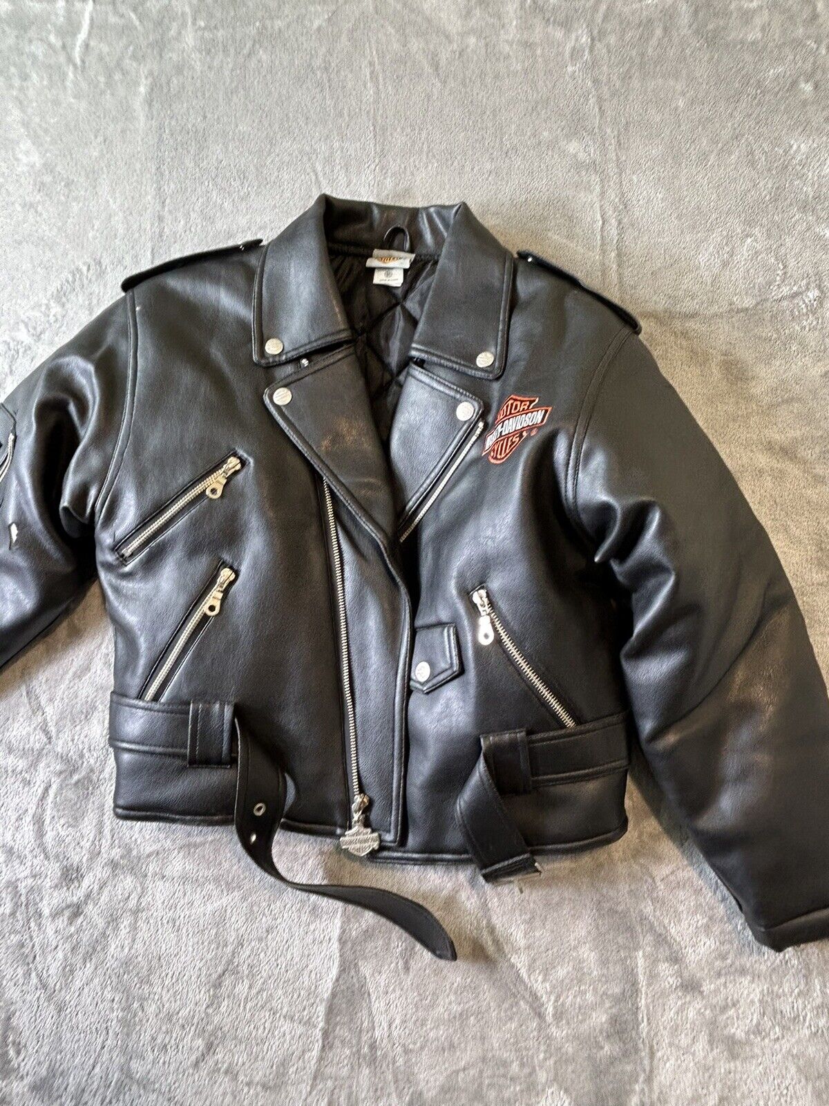 Harley Davidson  Jacket Youth Medium 12-14 Biker Motorcycle Faux Leather