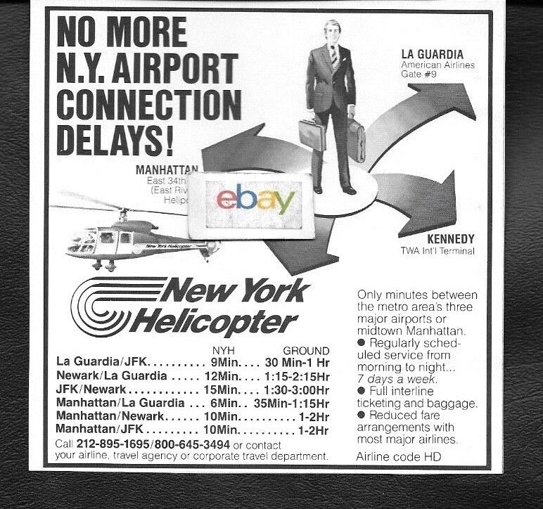 NEW YORK HELICOPTER 1982 AEROSPATIALE SA-365N DAUPHIN SERVICE JFK/LGA/NEWARK AD 