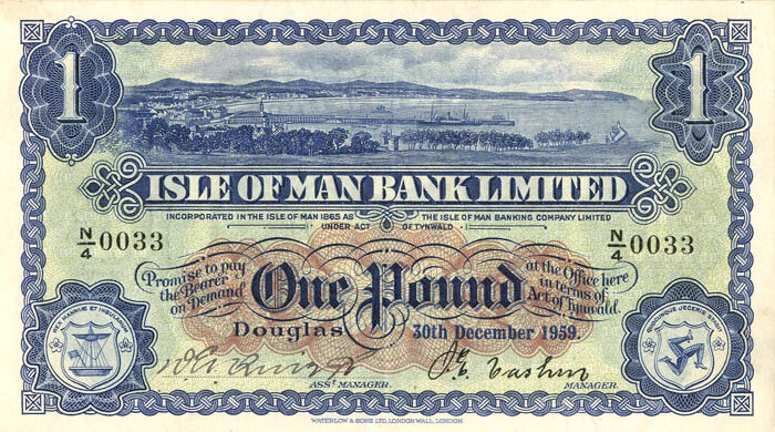 Isle of Man - 1 Pound - P-6d -1959 dated Foreign Paper Money - Paper Money - For