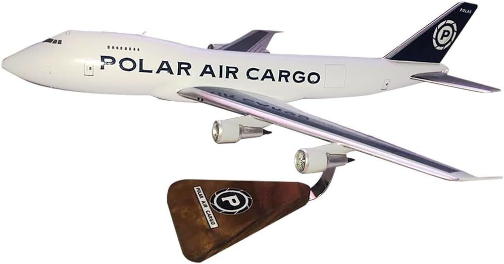 Polar Air Cargo Boeing 747-200F Desk Top Display Wood Model 1/144 SC Airplane