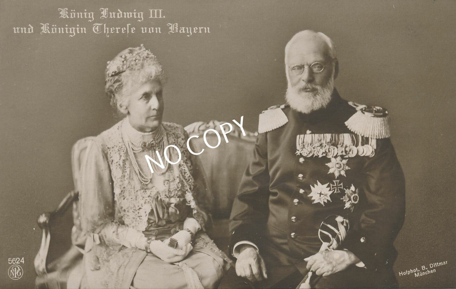 Photo Pk Royal Personality King Ludwig Iii. & Queen Therese E1.37