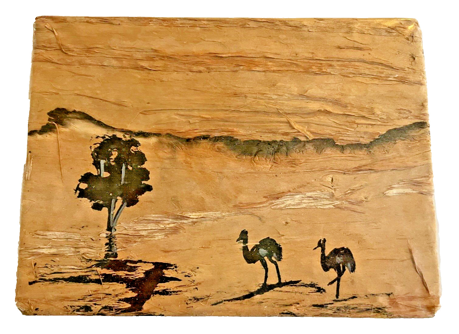 Picture Painted on Bark Authentic Western Australia Aboriginal Traditional Arts