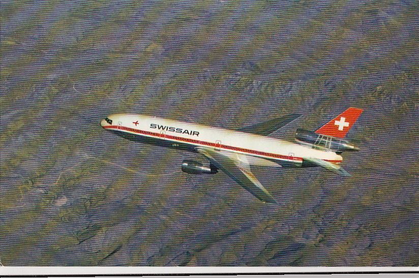  Postcard Airplane McDonnell Douglas DC 10 30 Swissair 