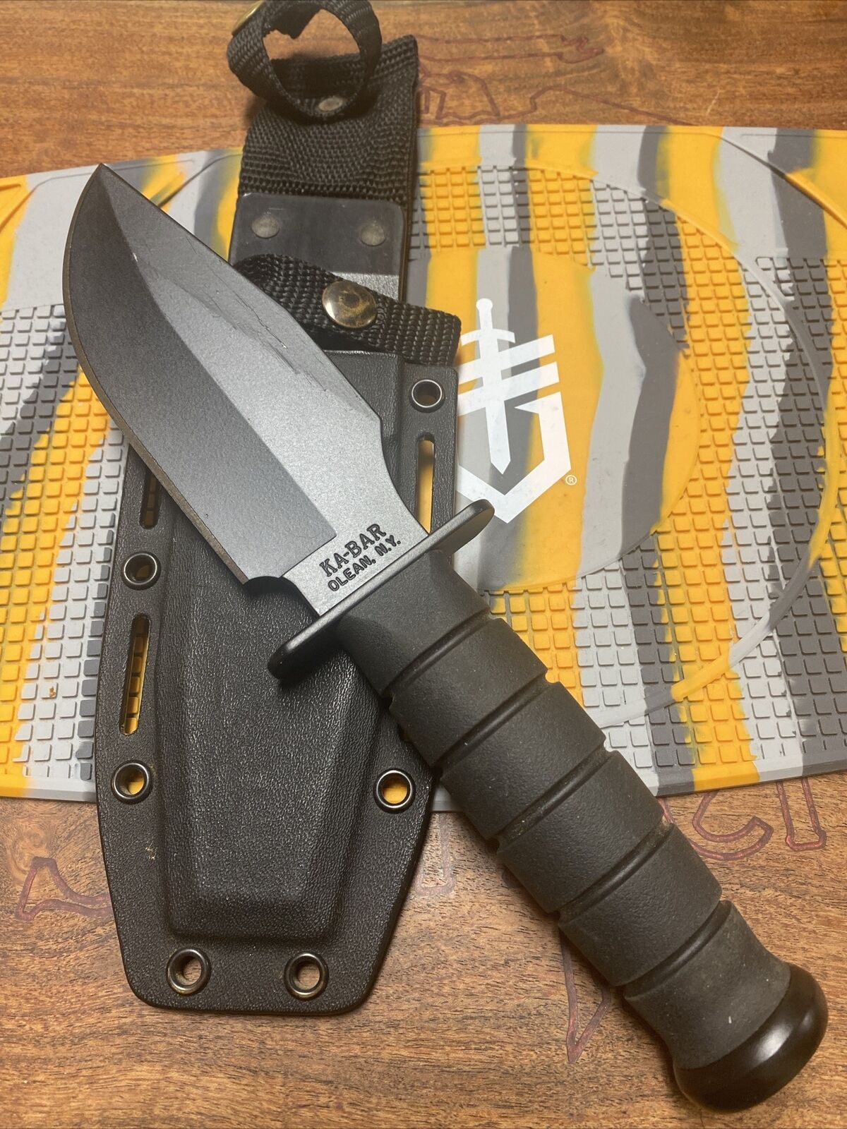 RARE/DISCONTINUED KABAR Warthog 1247 Fixed Blade Knife W/Sheath Made In USA🇺🇸