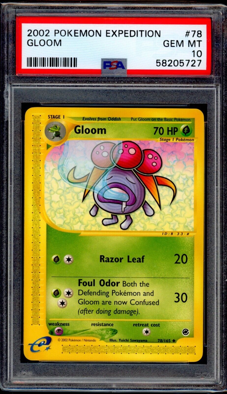 PSA 10 Gloom 2002 Pokemon Card 78/165 Expedition