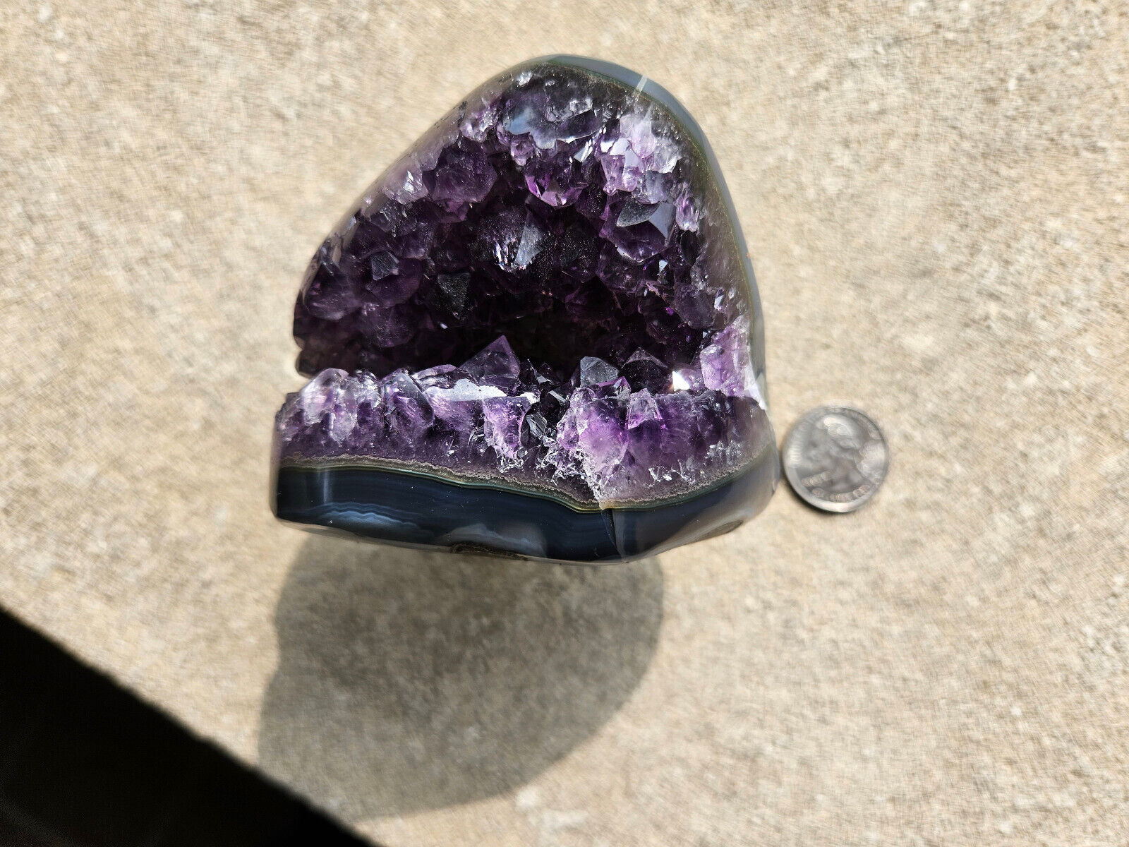 Exceptional Natural Uruguayan Tyrian Purple Color Amethyst Quartz Geode  .9 lbs 