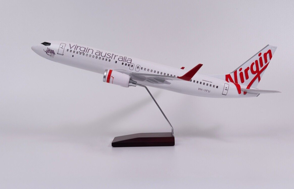 Virgin Australia Airplane Large Plane Model LED 737 Resin Airplane 45Cm VH YFU