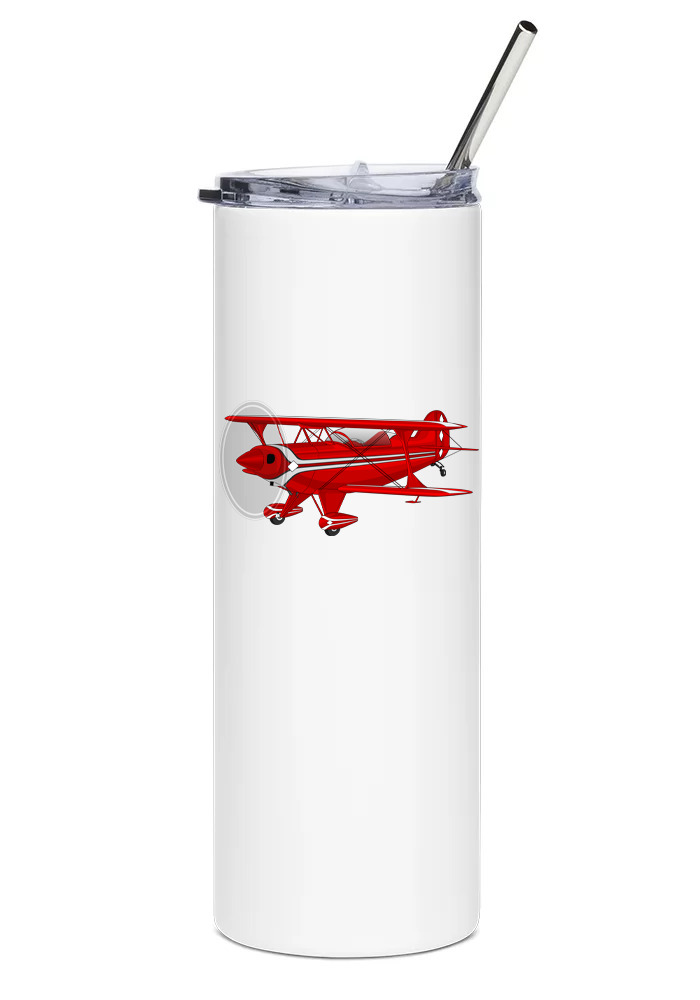 Pitts Special S-2C Stainless Steel Water Tumbler with straw - 20oz.