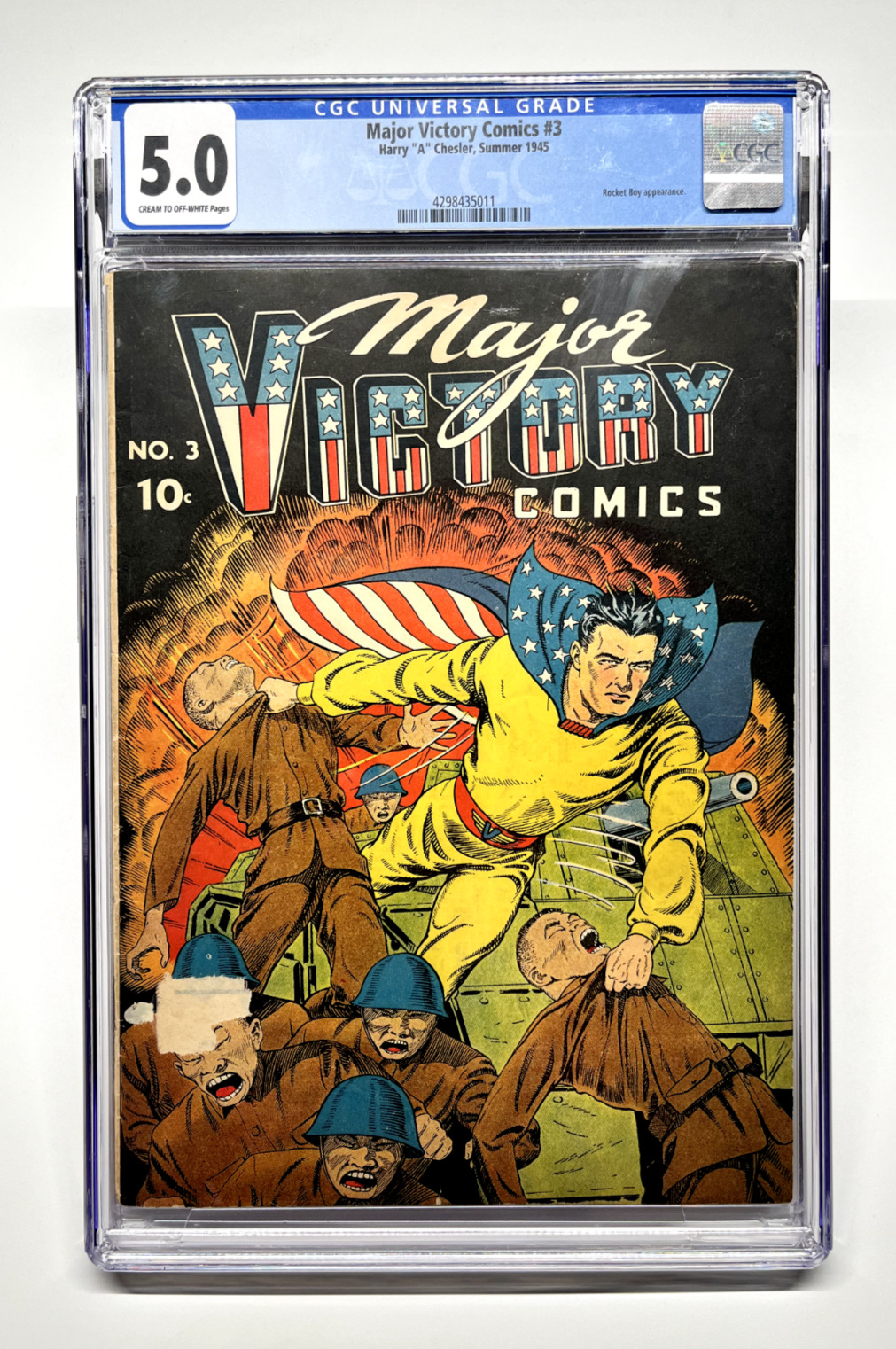 Major Victory Comics #3 CGC 5.0 (1945 Harry Chelser) Rare Last Issue of Title