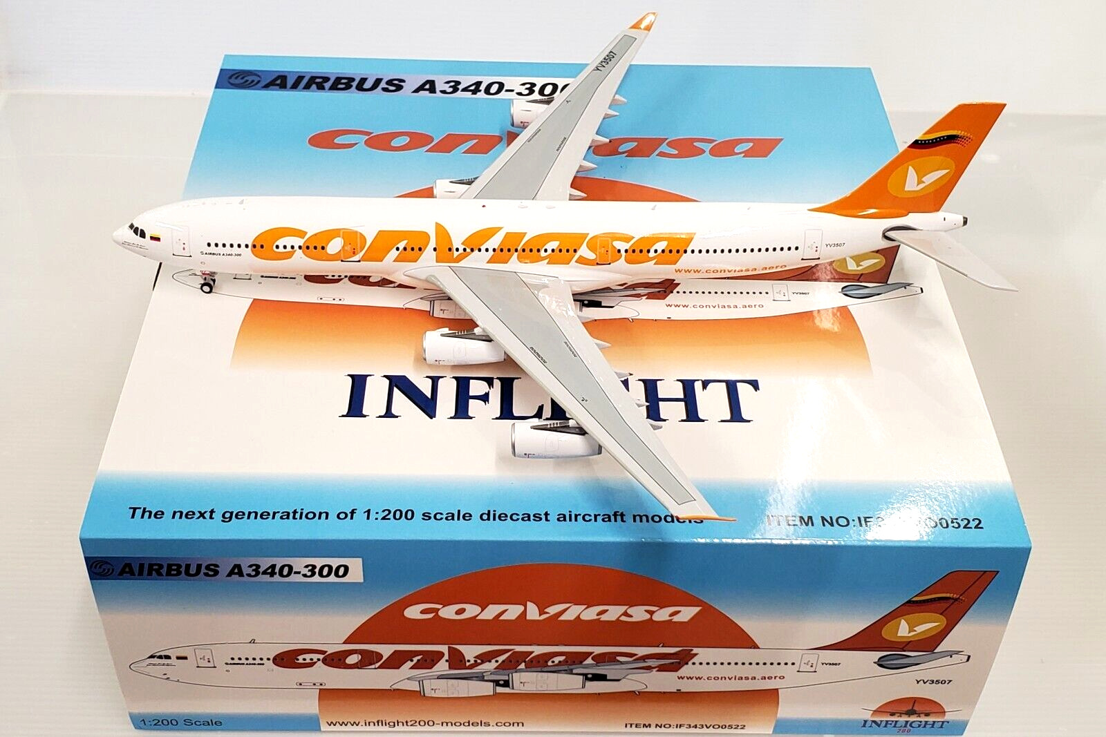InFlight200 Airbus A340-300 Conviasa YV3507 (with stand) Ref: IF343VO0522