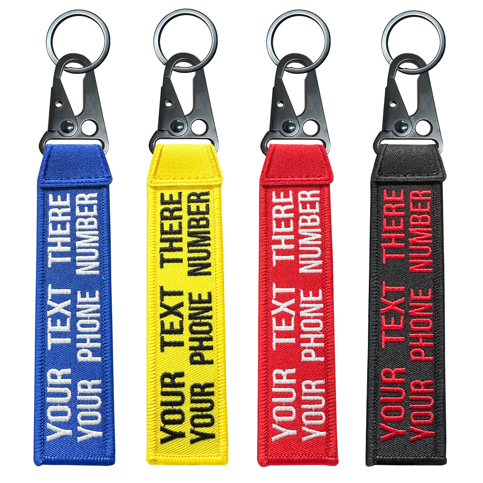 Customized Double Sided Keychains Keyrings Embroidered Bike Car Key Tag Outboard