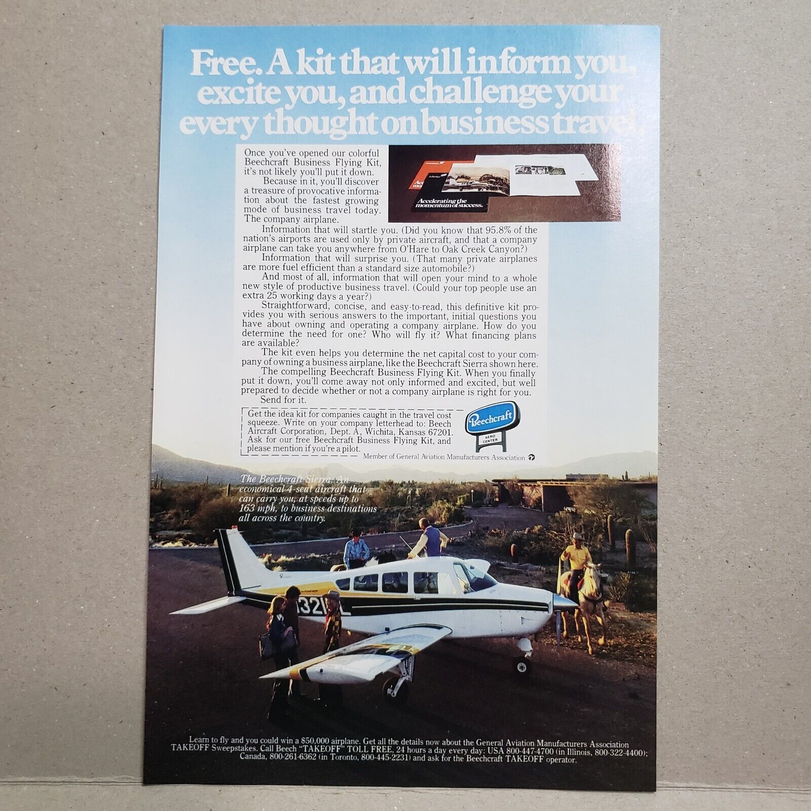 1978 Beechcraft Sierra 4 Seat Aircraft Print Ad