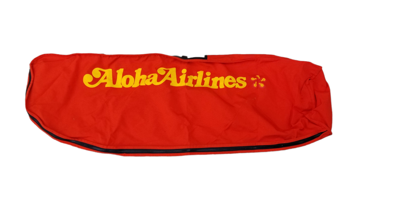 Vintage Aloha Airlines Plane Travel Long Bag Orange Hawaiian 17x47 Hawaii