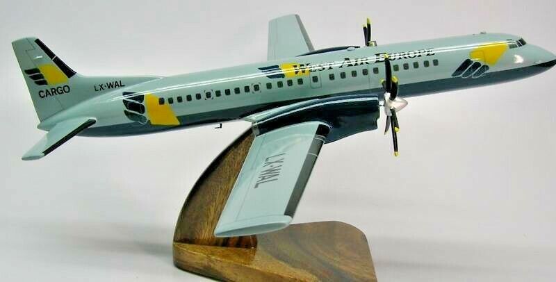 BAE West Air Europe ATP Airplane Desktop Wood Model Replica Small 