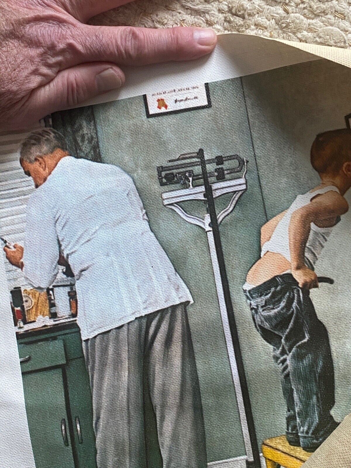 Norman Rockwell Vinyl Prints “At The Doctors” 1974 4 Rolled Vintage Art