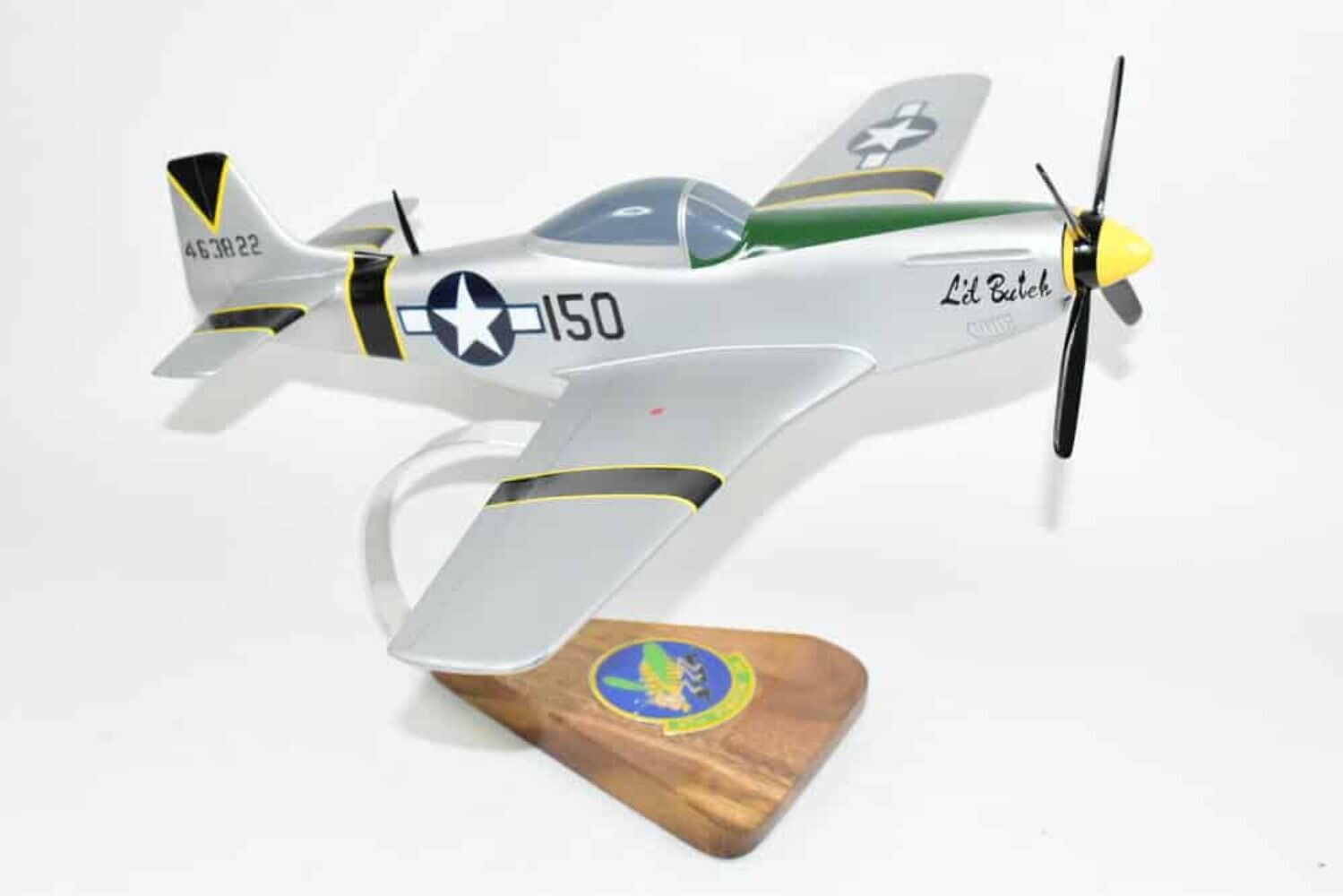 47th Fighter Squadron P-51 Mustang Model, Mahogany, 1/25 (15\