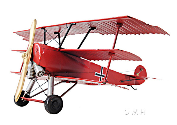 1917 Red Baron Fokker Triplane Model Fighter Aircraft- 1:30 Scale