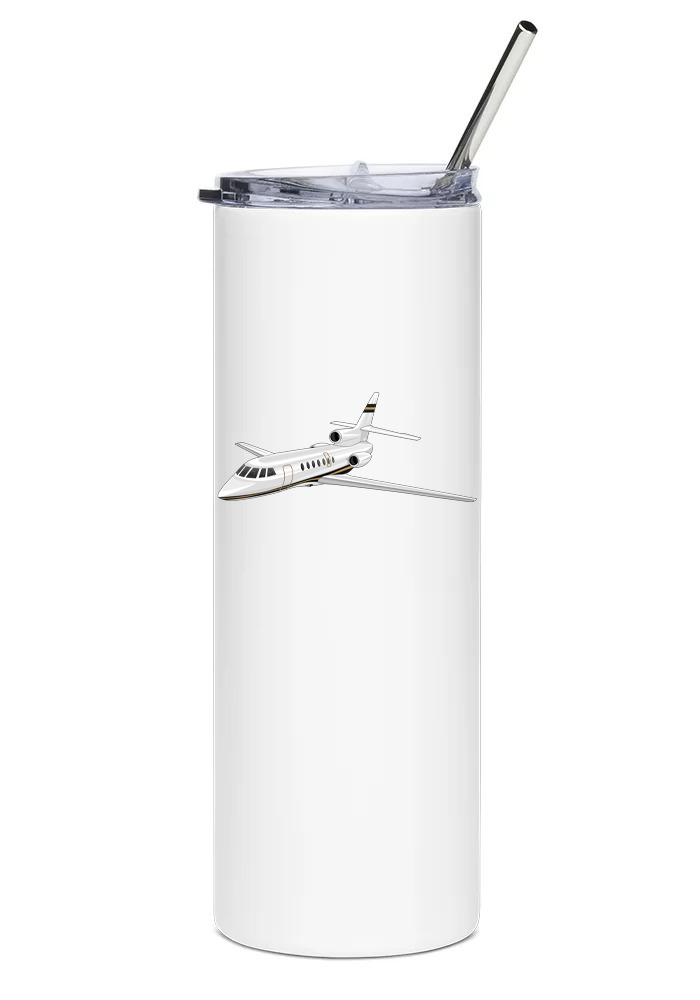 Dassault Falcon 50 Stainless Steel Water Tumbler with straw - 20oz.