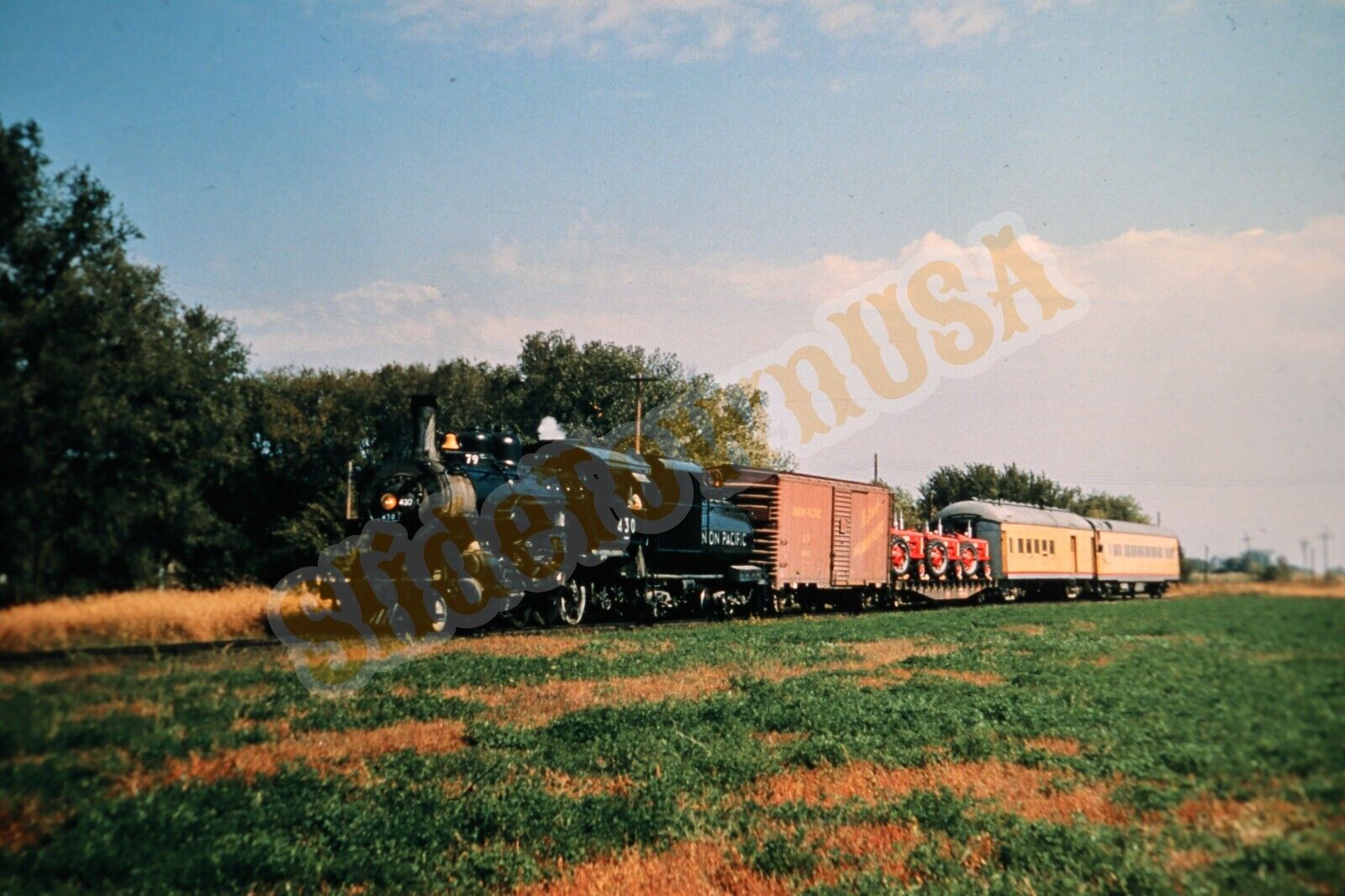 Vtg 1984 Duplicate Train Slide 430 Union Pacific Engine Tractor Monroe NE X8M087