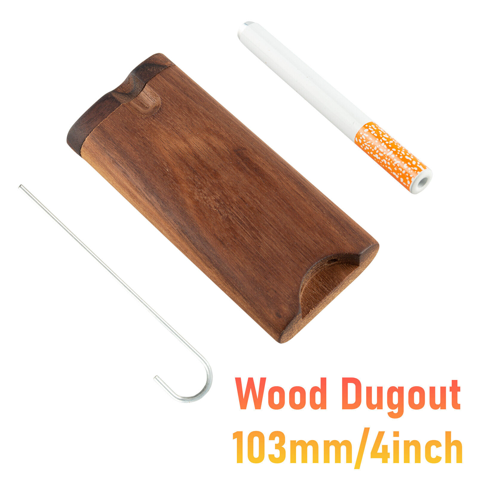 New Wooden Dugout Pipe Self Cleaning Metal Bat Poker Smoking Pipe One Hitter Kit