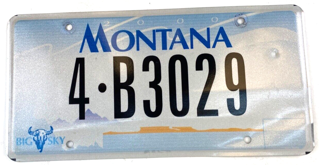 Vintage Montana 2000 Auto License Plate Printed Missoula Co Wall Decor Collector