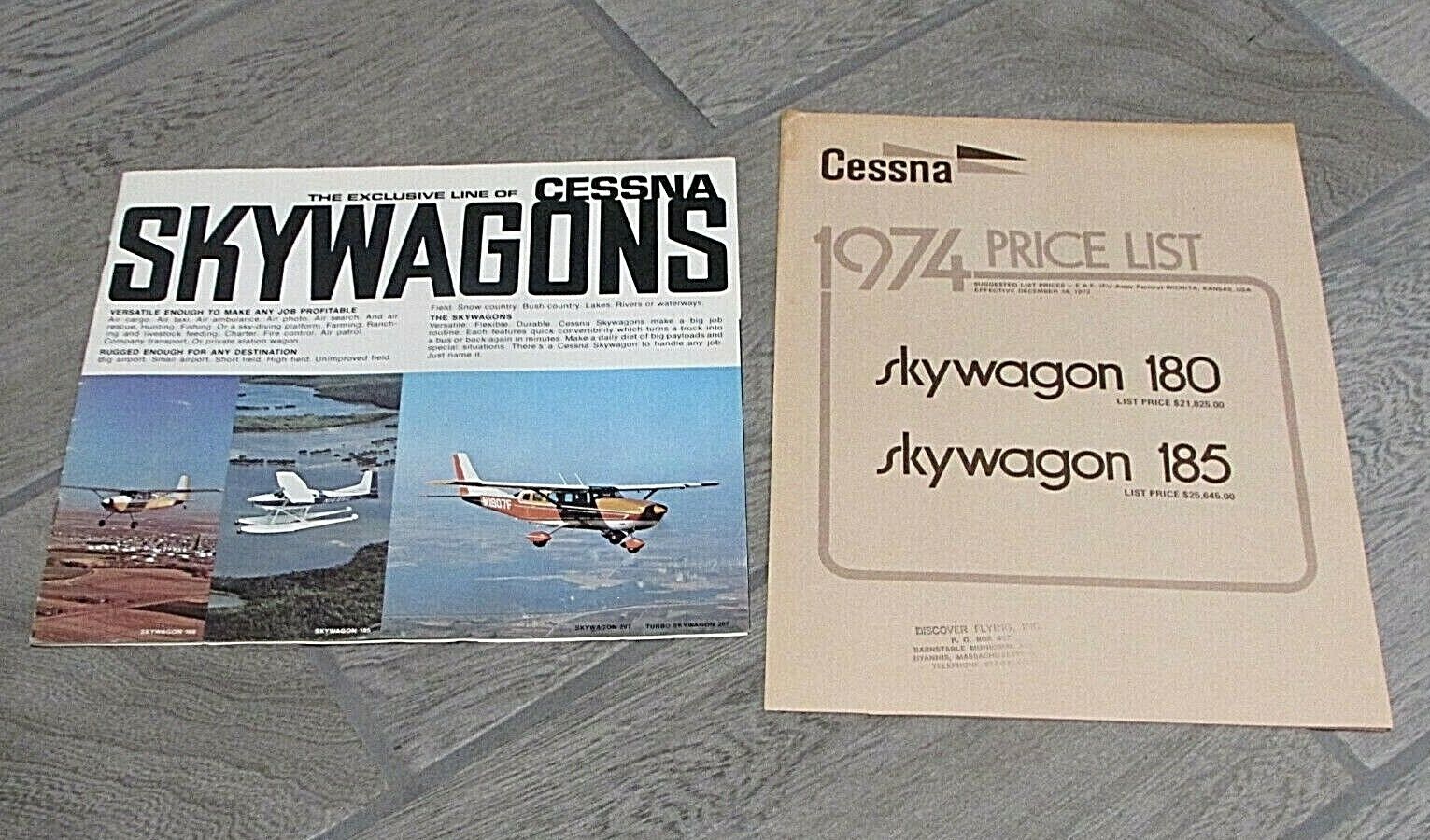 Original 1973 Cessna sales brochure Skywagon & Price List