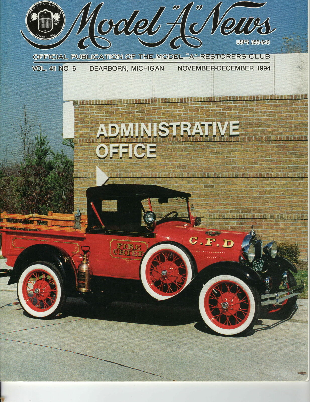 1928 ROADSTER PICKUP - MODEL “A” NEWS OFFICIAL PUBLICATION VOL.41 NO.6 1994