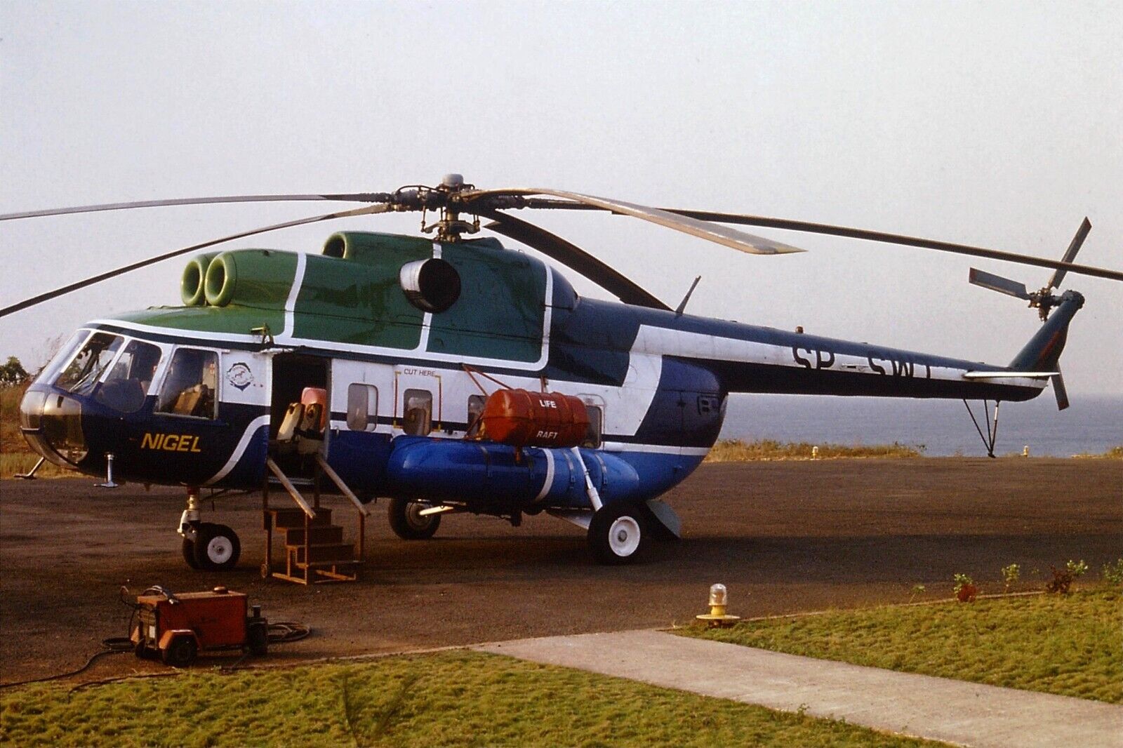 2 x Original 35mm colour slides of Provincial Air Services Mil Mi-8P SP-SWT