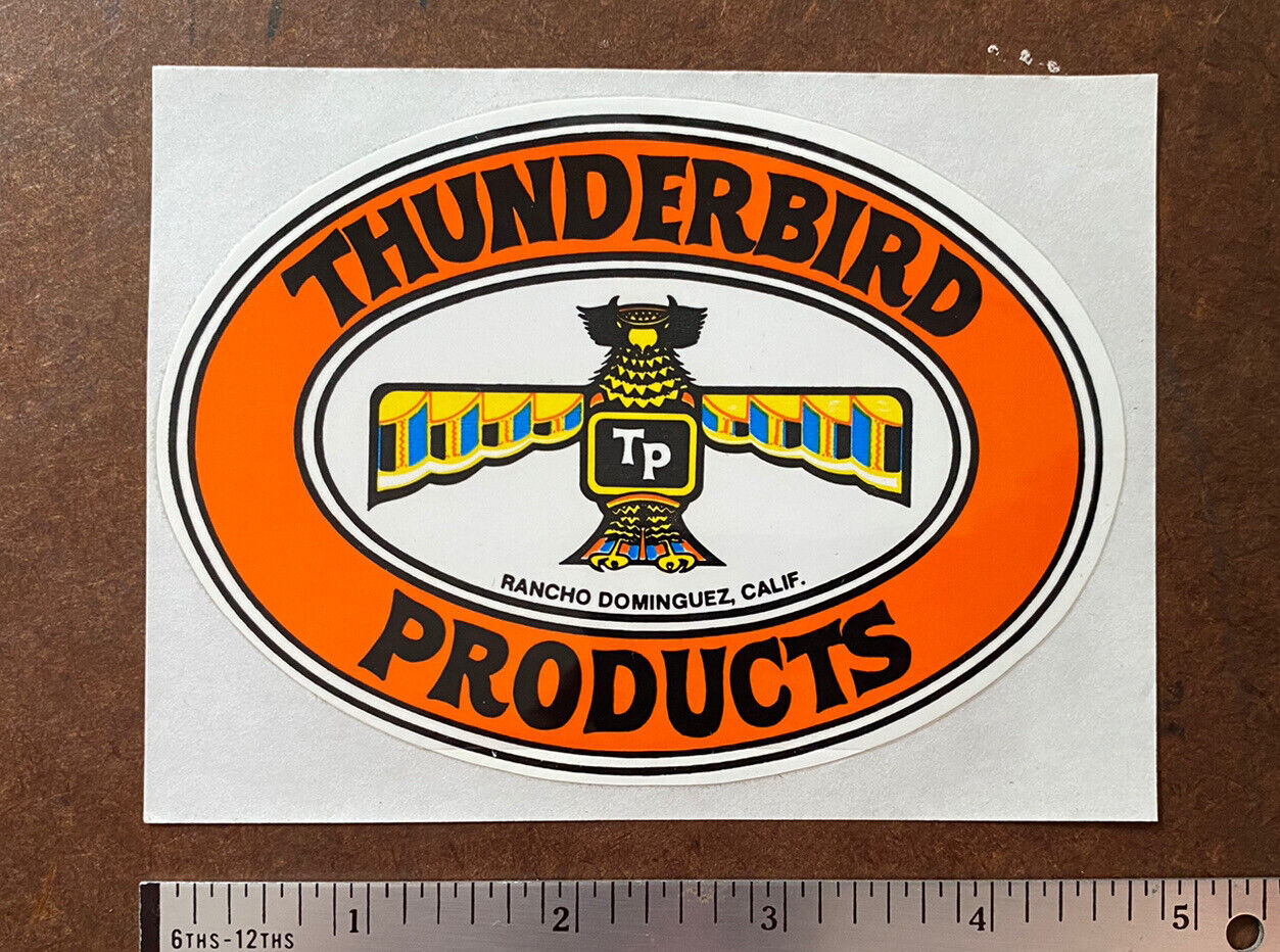 Original Vintage 1970s Thunderbird Products Hot Rod Decal/Sticker NOS