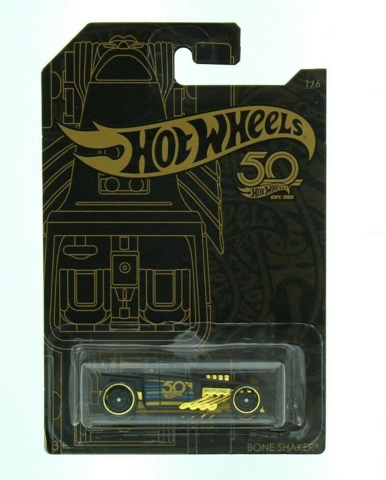 Hot Wheels Limited 50th Anniversary 2018 Edition Black and Gold Collection Cars