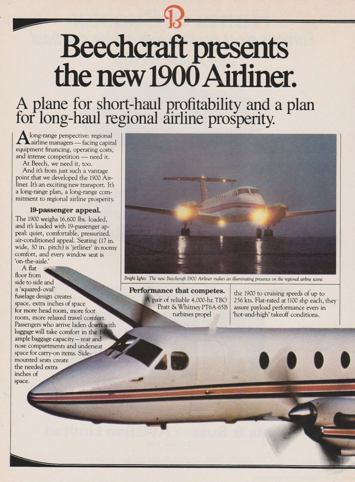 Aviation Magazine Print - Beechcraft 1900C Airliner (1984)