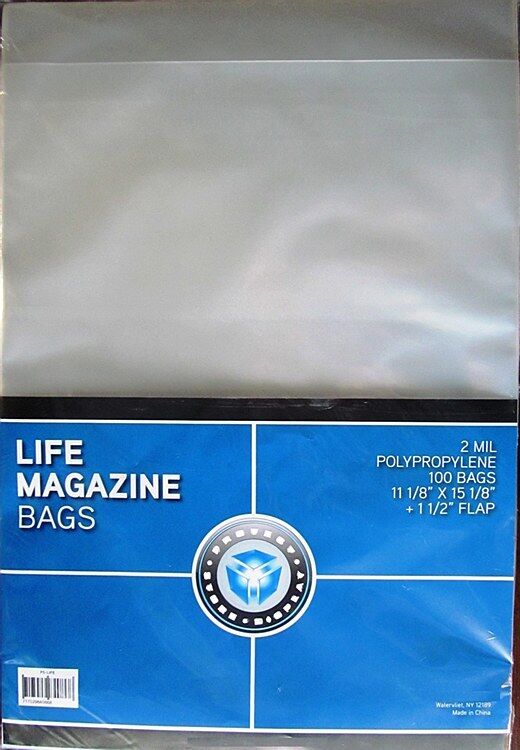 (2000) New CSP Polypropylene Life Magazine Bags, PVC Free 11.125 x 15.125