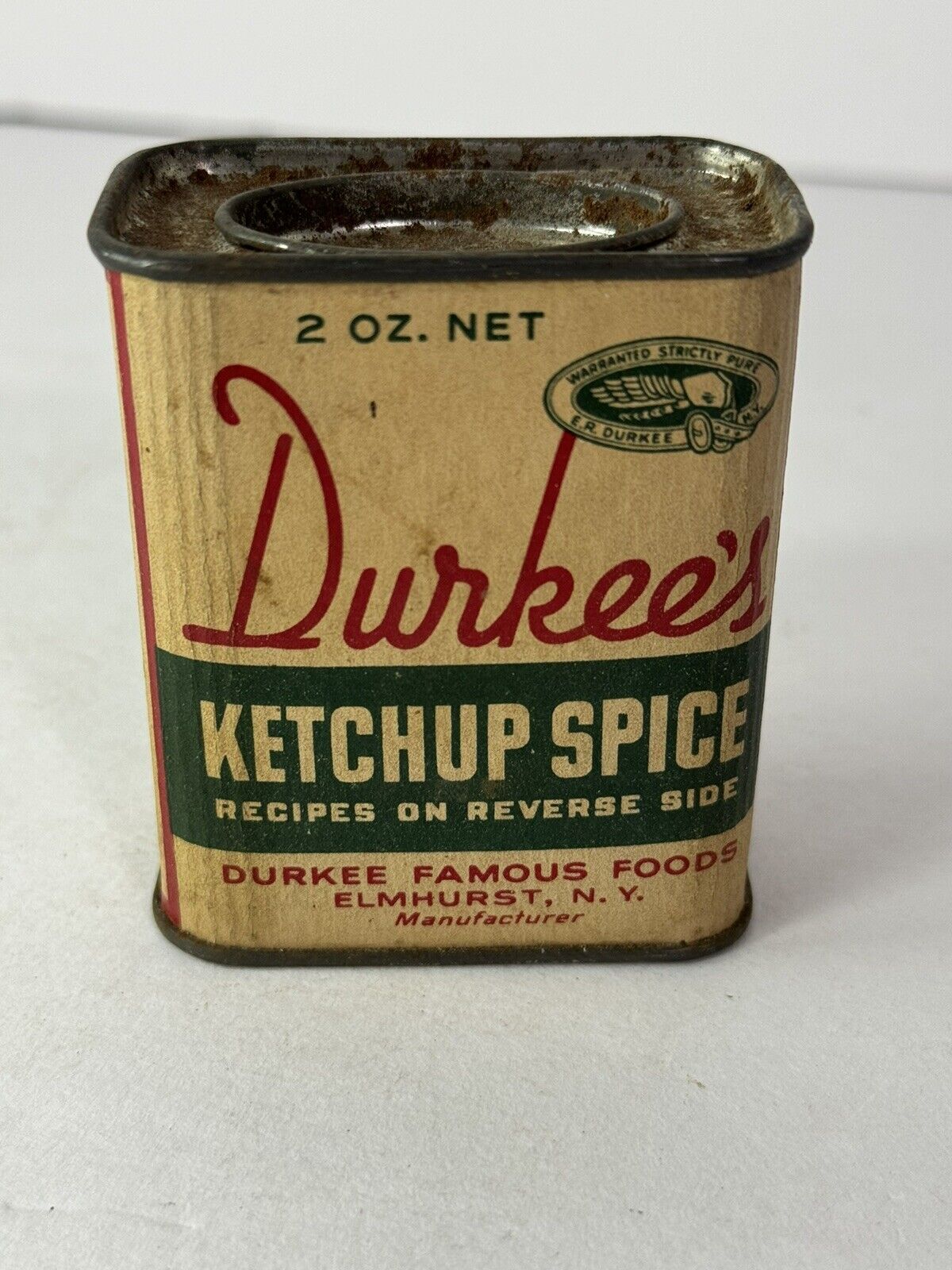 Vintage Durkee's Spice Tin Ketchup Spice Empty Tin