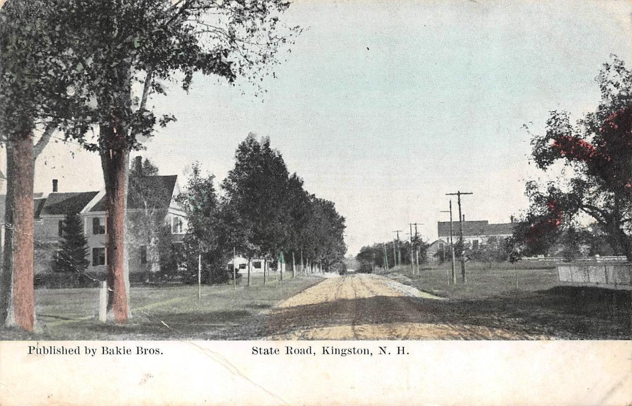 KINGSTON, NH New Hampshire  STATE ROAD~Rockingham Co  HOMES~ROAD   1909 Postcard