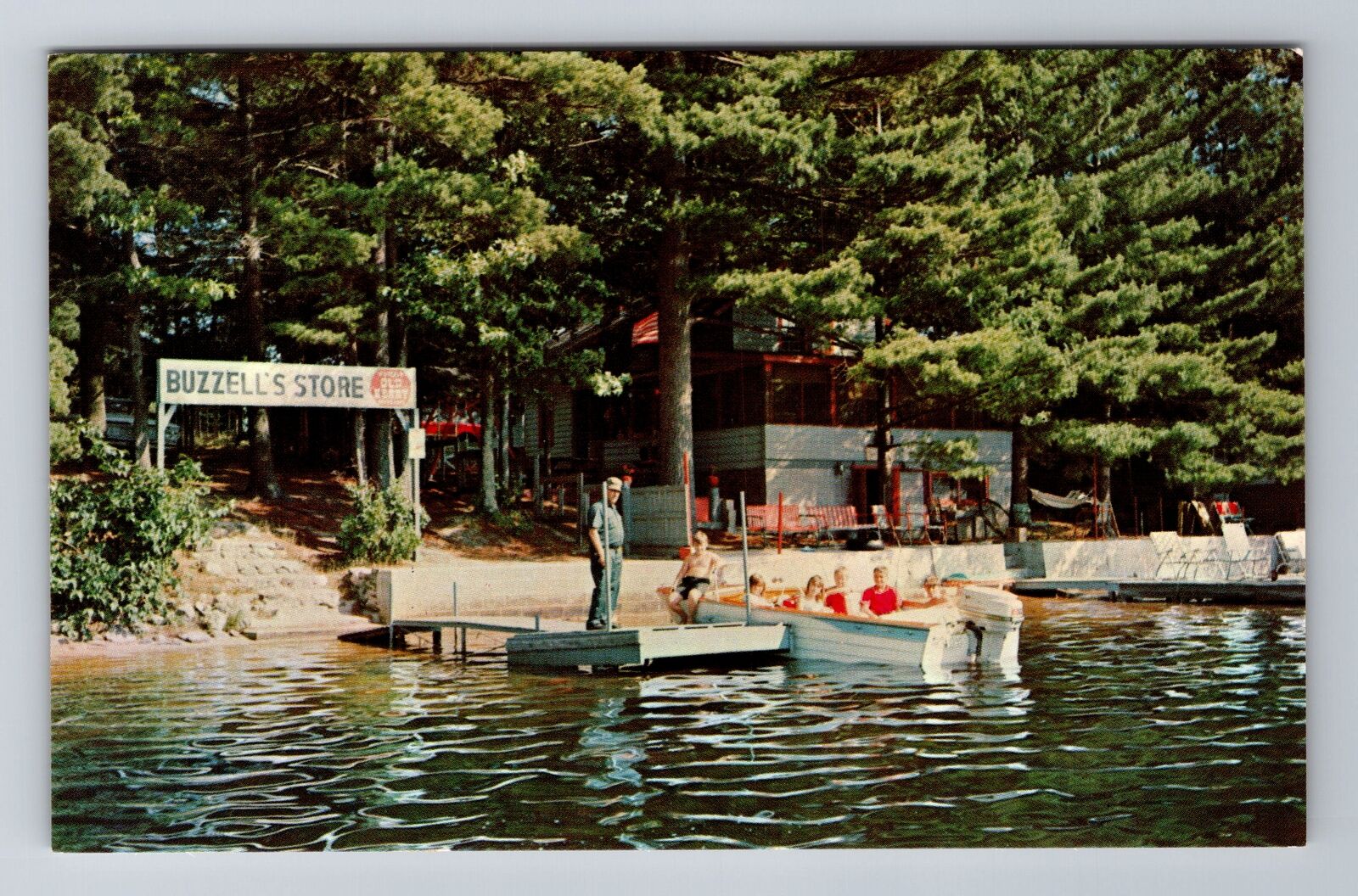 Kingston NH-New Hampshire, Buzzell\'s Grove, Antique, Vintage Souvenir Postcard