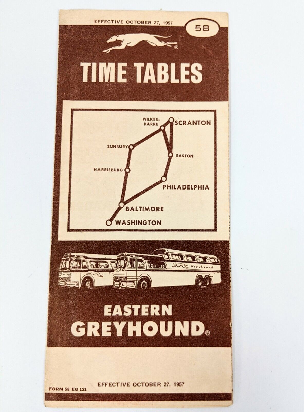 Eastern Greyhound New York Wilmington Washington Time Table Brochure 1957 46