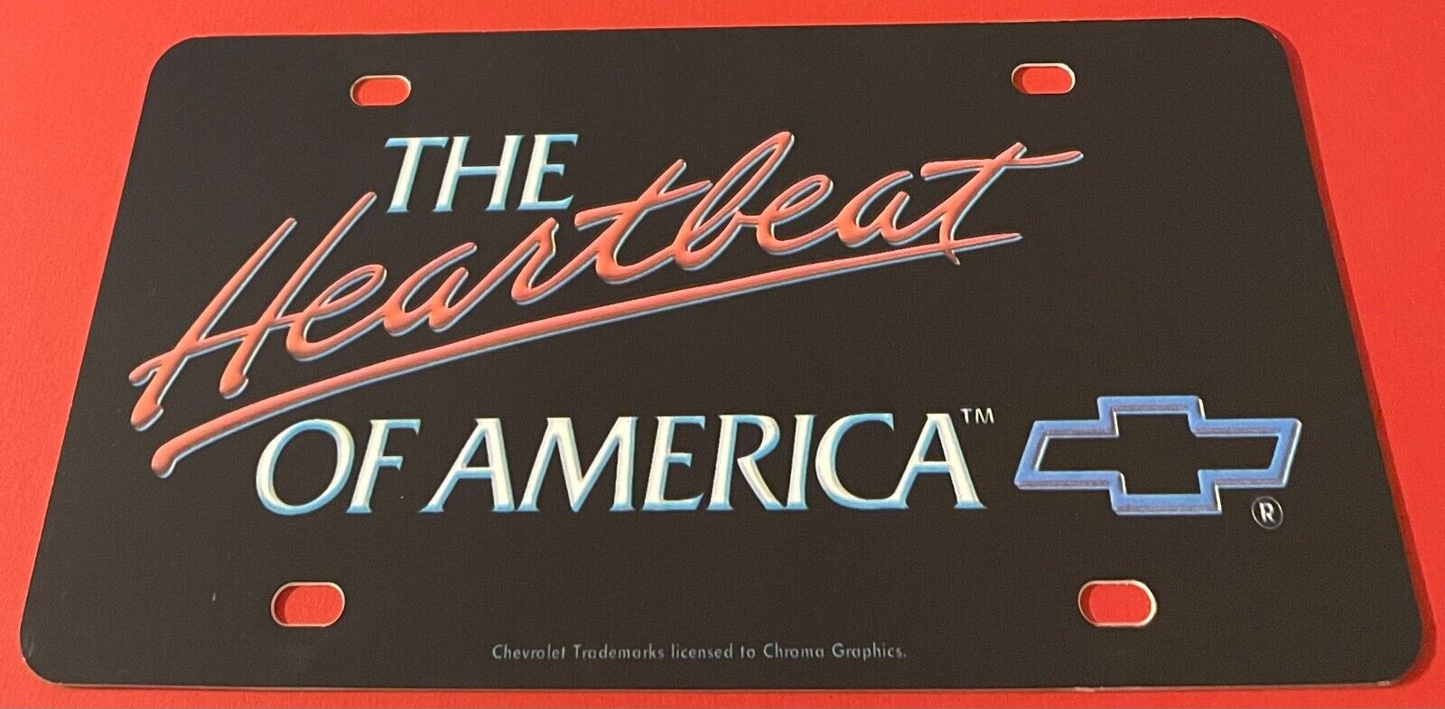 The Heartbeat of America Chevrolet Booster License Plate Chevy PLASTIC