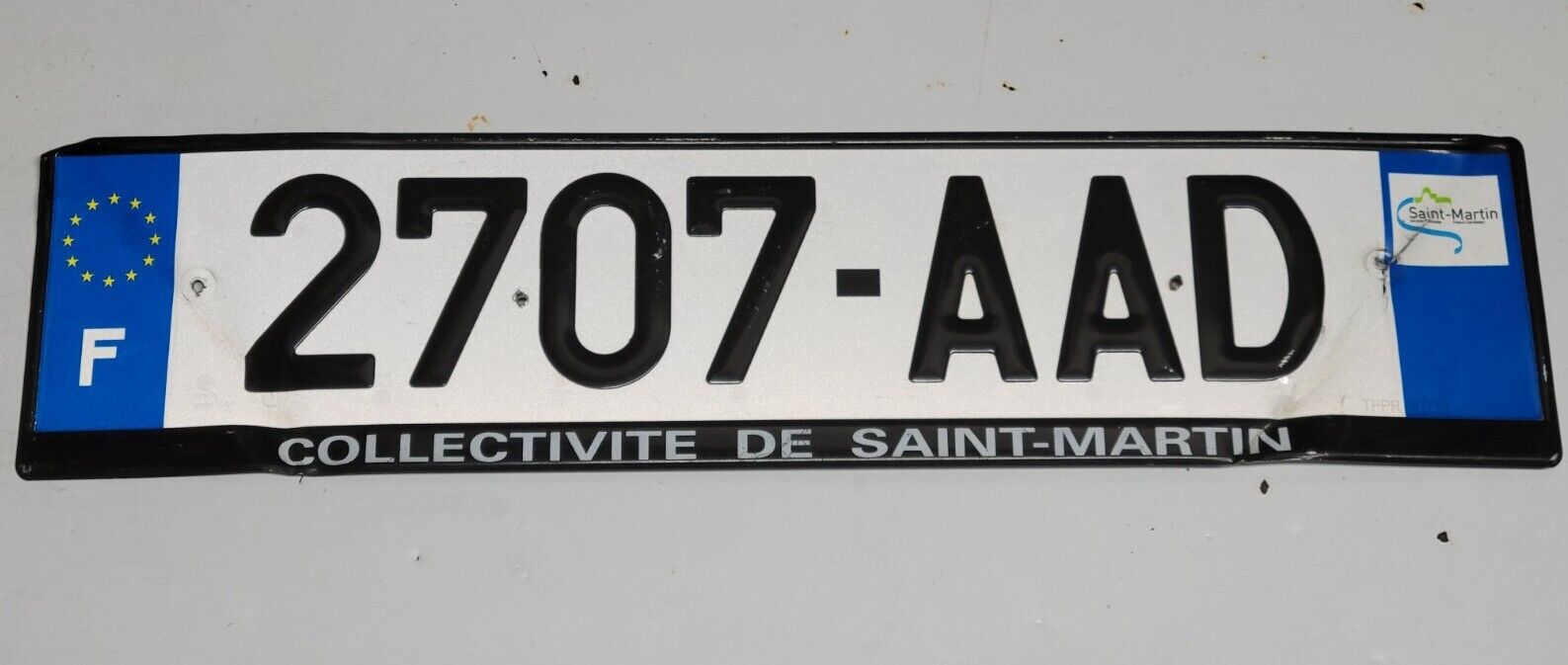 Collectivite De Saint-Martin License Plate 2707-AAD FRENCH Caraibe Francaise
