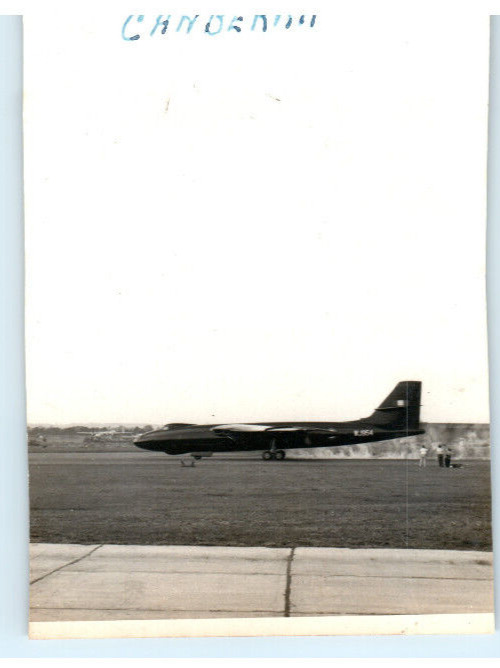 Vintage Photo 1953, Canberra plane on US Army Base Runway, England ,JNHC 3.5x2.5