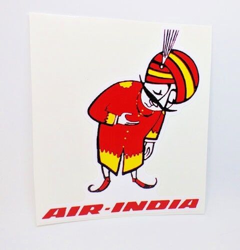 Air India Vintage Style Travel Decal, Vinyl Sticker, Luggage Label