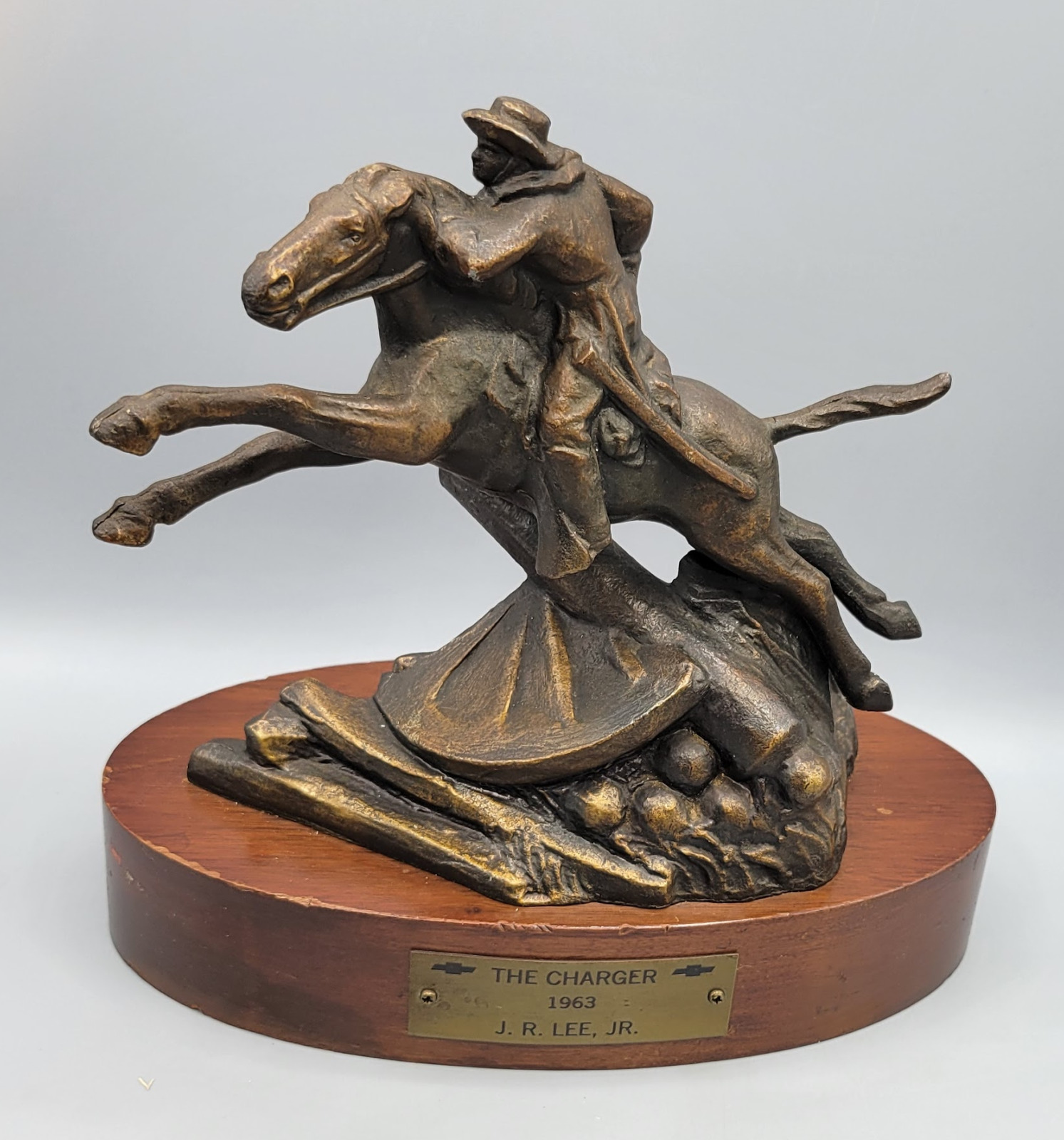 1963 Sculpture The Charger Chevrolet Award Trophy Cowboy Horse Avard Fairbanks