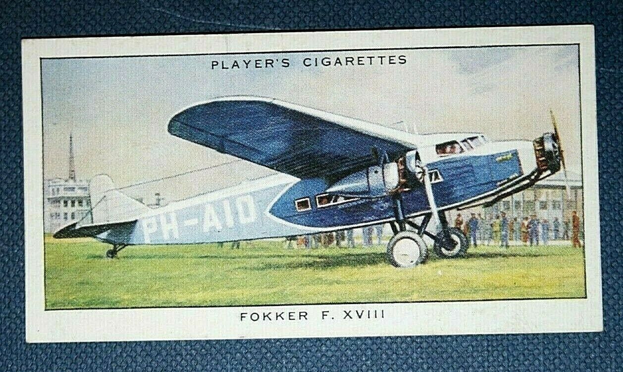 FOKKER F.XV111    KLM Airliner   Original 1935 Vintage Colour Card